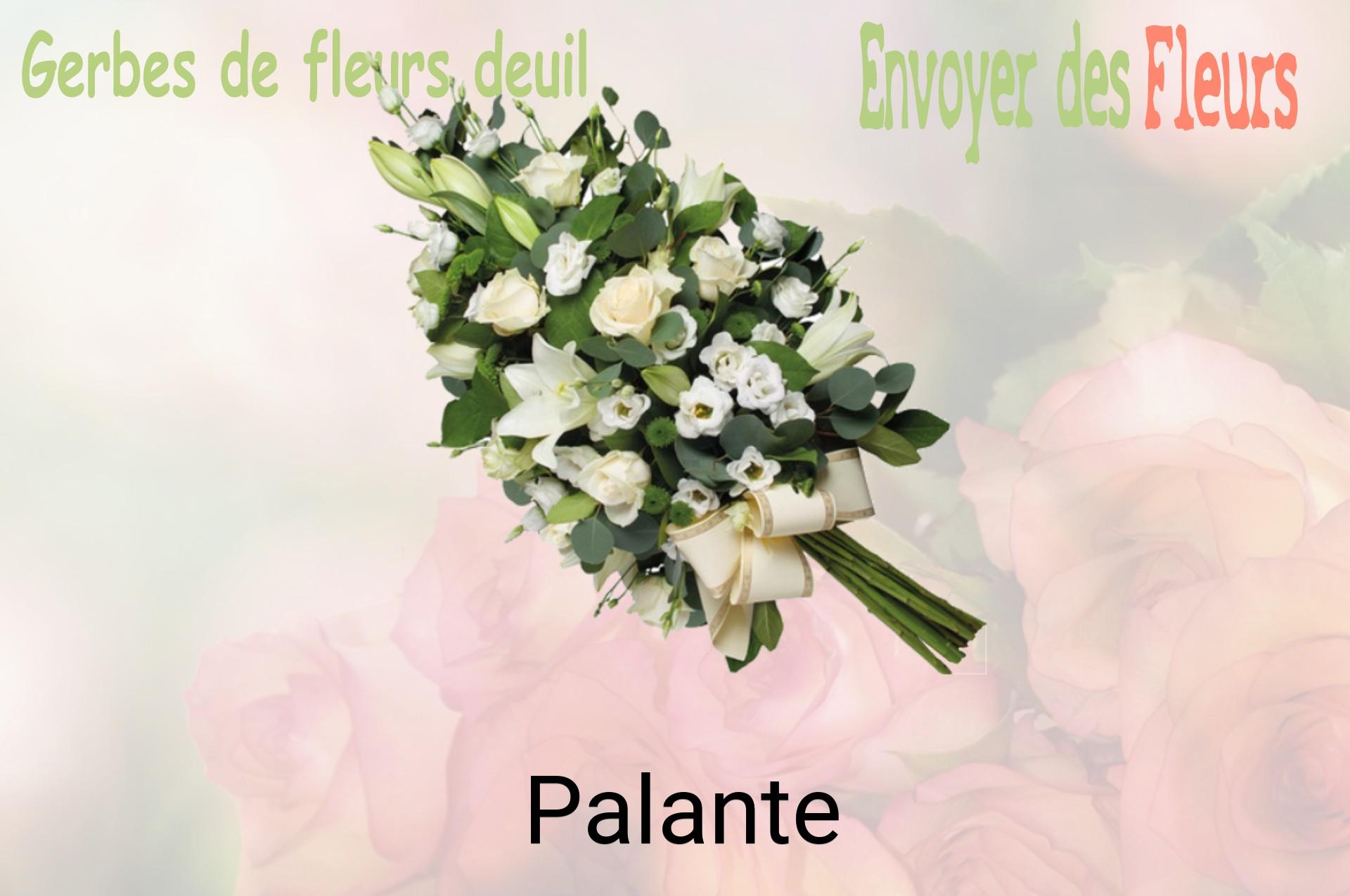 Gerbe de fleurs de deuil livrée à Palante